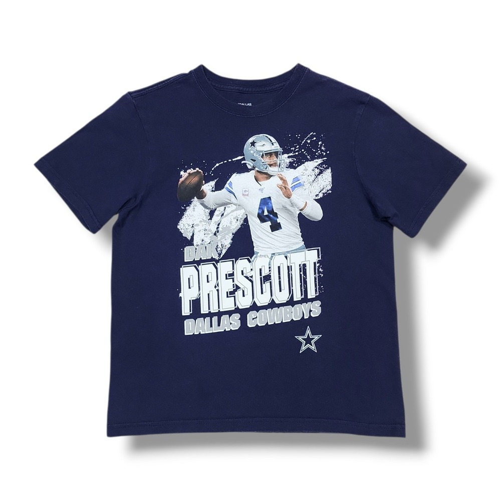 Dallas‎ Cowboys Authentic #4 Dak Prescott Graphic Navy Blue T-Shirt Youth's M
